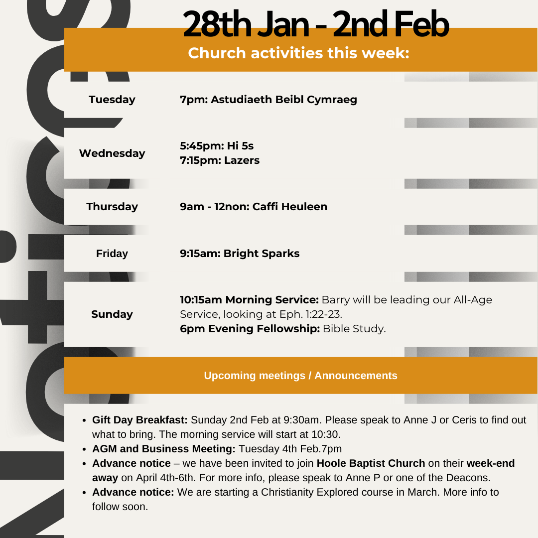 Notices 28 Jan - 02 Feb 25